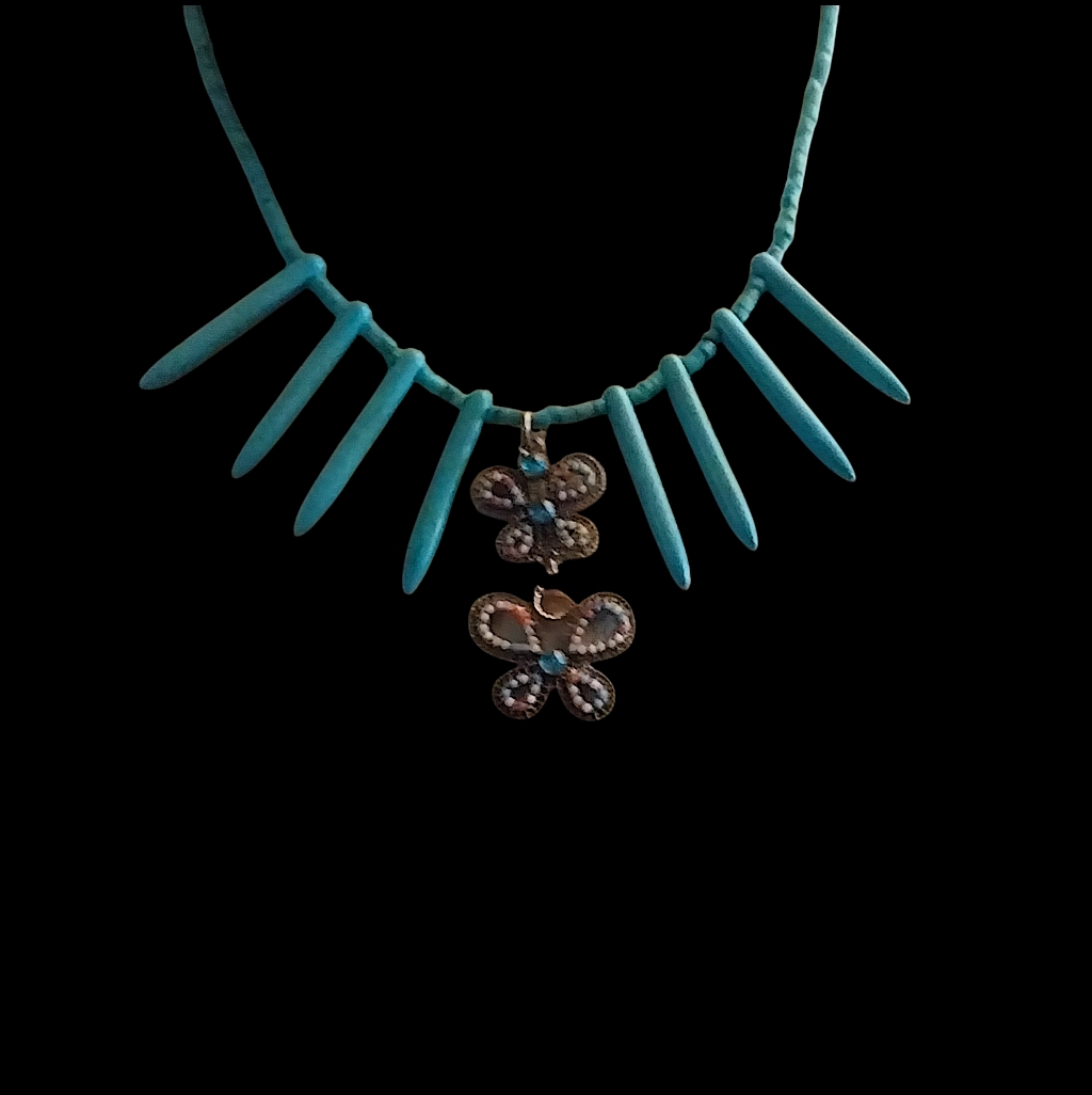 Turquoise Butterfly Pendant Necklace - Women Jewelry